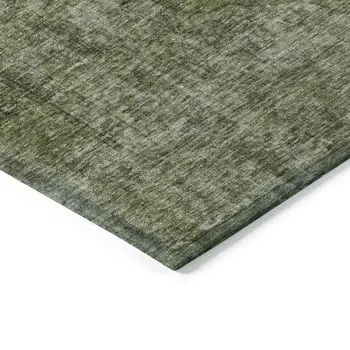 8' Green And Silver Round Medallion Washable Indoor Outdoor Area Rug