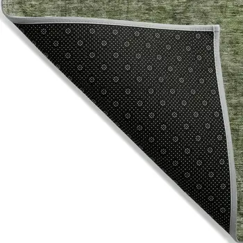 10' X 14' Green And Silver Medallion Washable Indoor Outdoor Area Rug