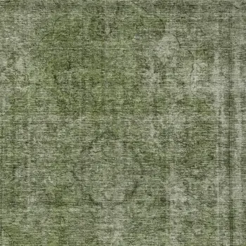 10' X 14' Green And Silver Medallion Washable Indoor Outdoor Area Rug