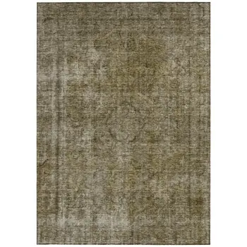 3' X 5' Pewter And Silver Medallion Washable Indoor Outdoor Area Rug
