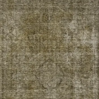 3' X 5' Pewter And Silver Medallion Washable Indoor Outdoor Area Rug