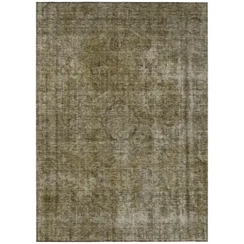 5' X 8' Pewter And Silver Medallion Washable Indoor Outdoor Area Rug