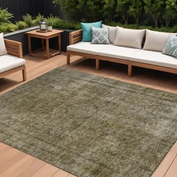 8' X 10' Pewter And Silver Medallion Washable Indoor Outdoor Area Rug