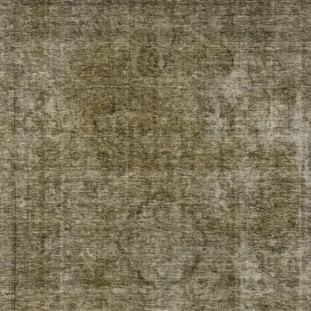 9' X 12' Pewter And Silver Medallion Washable Indoor Outdoor Area Rug