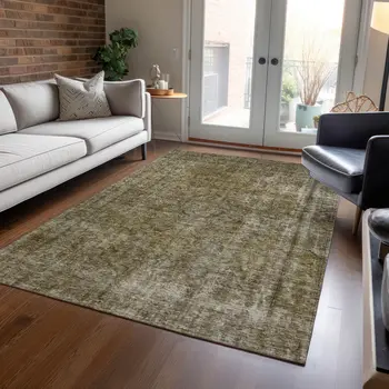 10' X 14' Pewter And Silver Medallion Washable Indoor Outdoor Area Rug