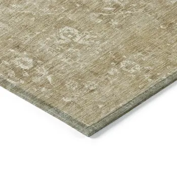 10' X 14' Ivory And Beige Medallion Washable Indoor Outdoor Area Rug