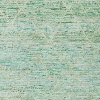 10' X 14' Artichoke Green And Beige Trellis Washable Indoor Outdoor Area Rug
