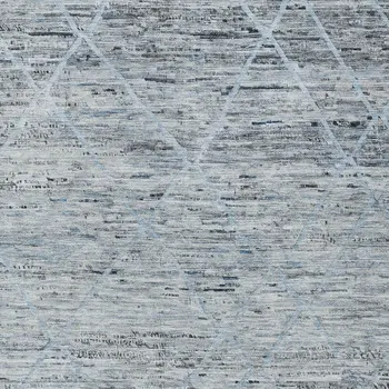 3' X 5' Blue And Gray Trellis Washable Indoor Outdoor Area Rug