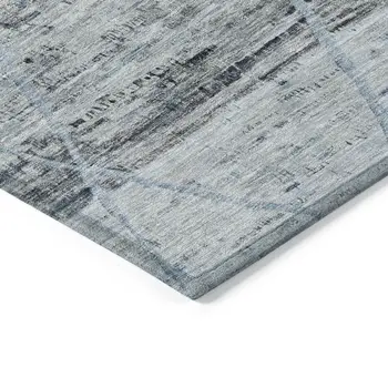 5' X 8' Blue And Gray Trellis Washable Indoor Outdoor Area Rug