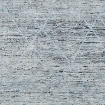 8' X 10' Blue And Gray Trellis Washable Indoor Outdoor Area Rug