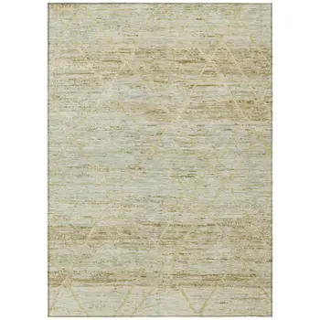 3' X 5' Wheat And Gold Trellis Washable Indoor Outdoor Area Rug