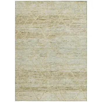 5' X 8' Wheat And Gold Trellis Washable Indoor Outdoor Area Rug