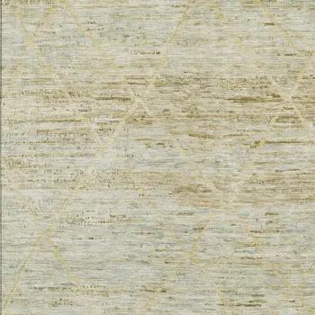 9' X 12' Wheat And Gold Trellis Washable Indoor Outdoor Area Rug