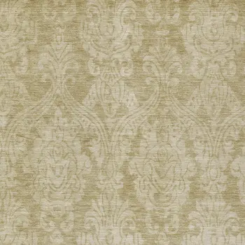 5' X 8' Tan And Beige Damask Washable Indoor Outdoor Area Rug