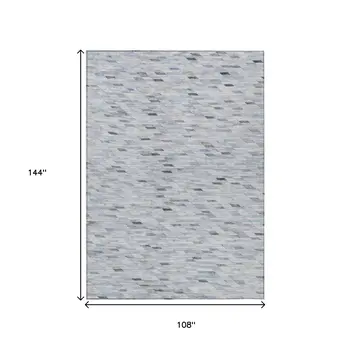 9' X 12' Blue And Gray Geometric Washable Indoor Outdoor Area Rug
