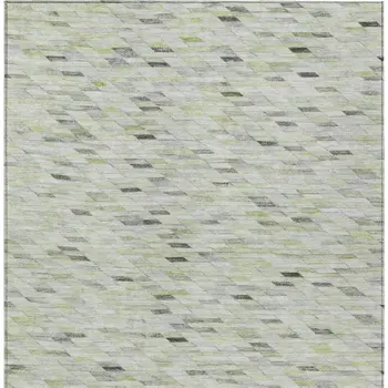 5' X 8' Green And Gray Geometric Washable Indoor Outdoor Area Rug