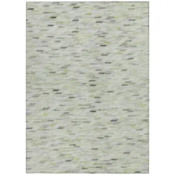 10' X 14' Green And Gray Geometric Washable Indoor Outdoor Area Rug