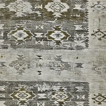 3' X 5' Brown And Ivory Aztec Washable Indoor Outdoor Area Rug