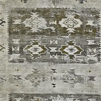 5' X 8' Brown And Ivory Aztec Washable Indoor Outdoor Area Rug