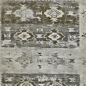 8' X 10' Brown And Ivory Aztec Washable Indoor Outdoor Area Rug