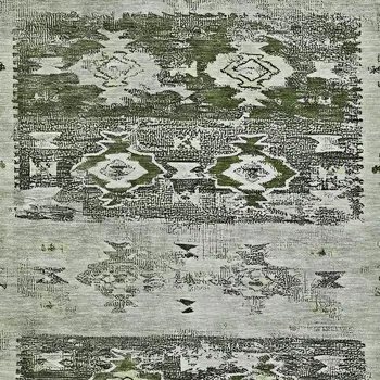 3' X 5' Olive Green And Ivory Aztec Washable Indoor Outdoor Area Rug