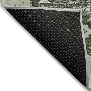 8' X 10' Olive Green And Ivory Aztec Washable Indoor Outdoor Area Rug