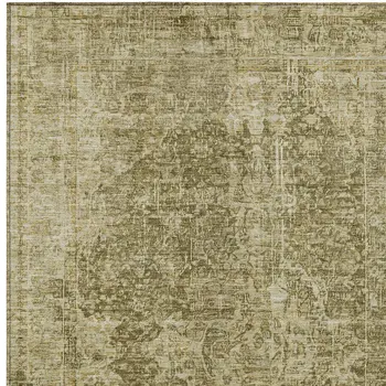 3' X 5' Brown And Beige Abstract Washable Indoor Outdoor Area Rug