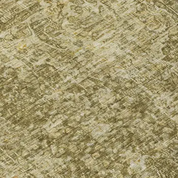 8' Brown And Beige Round Abstract Washable Indoor Outdoor Area Rug