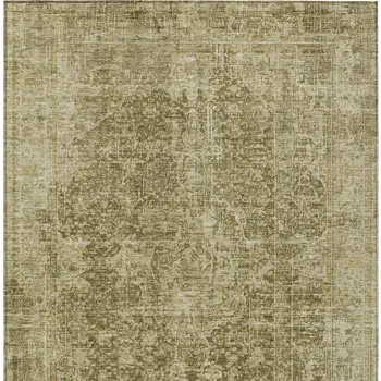 9' X 12' Brown And Beige Abstract Washable Indoor Outdoor Area Rug