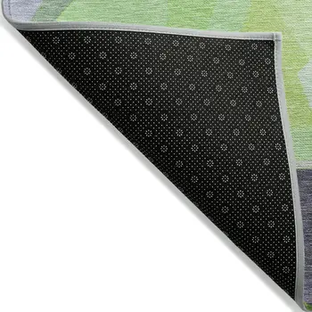 3' X 5' Lavender Lime Green And Beige Geometric Washable Indoor Outdoor Area Rug
