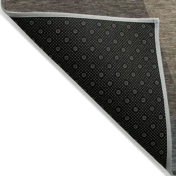 9' X 12' Brown Taupe And Wheat Geometric Washable Indoor Outdoor Area Rug
