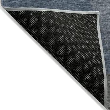 3' X 5' Gray Blue And Ivory Geometric Washable Indoor Outdoor Area Rug