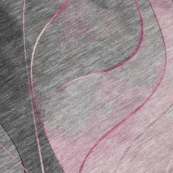 8' Pink Gray And Silver Round Abstract Washable Indoor Outdoor Area Rug