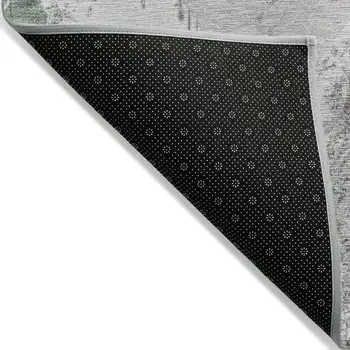 9' X 12' Pale Aqua Mint Green And Gray Geometric Washable Indoor Outdoor Area Rug