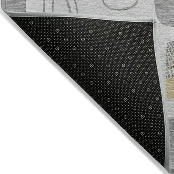 10' X 14' Gray Silver And Gold Geometric Washable Indoor Outdoor Area Rug