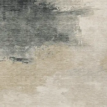 3' X 5' Beige Taupe And Ivory Abstract Washable Indoor Outdoor Area Rug