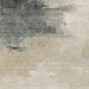 10' X 14' Beige Taupe And Ivory Abstract Washable Indoor Outdoor Area Rug