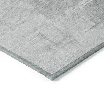 5' X 8' Gray And Silver Abstract Washable Indoor Outdoor Area Rug