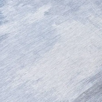 8' Sky Blue Gray And Ivory Round Abstract Washable Indoor Outdoor Area Rug