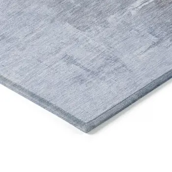 8' X 10' Sky Blue Gray And Ivory Abstract Washable Indoor Outdoor Area Rug
