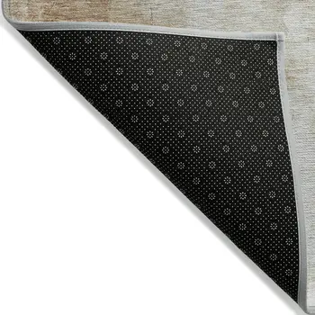3' X 5' Linen Gray And Ivory Abstract Washable Indoor Outdoor Area Rug