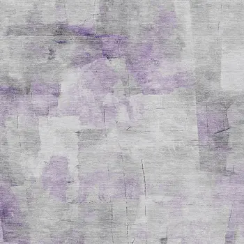 3' X 5' Lavender Gray And Ivory Abstract Washable Indoor Outdoor Area Rug