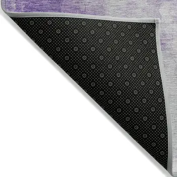 8' X 10' Lavender Gray And Ivory Abstract Washable Indoor Outdoor Area Rug