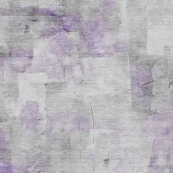 8' X 10' Lavender Gray And Ivory Abstract Washable Indoor Outdoor Area Rug