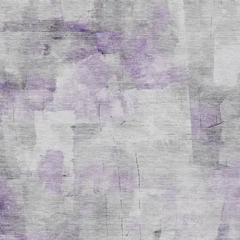 9' X 12' Lavender Gray And Ivory Abstract Washable Indoor Outdoor Area Rug