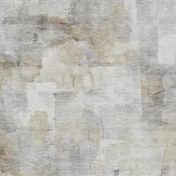 10' X 14' Linen Gray And Ivory Abstract Washable Indoor Outdoor Area Rug