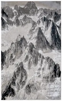 8' X 10' Black And Silver Abstract Area Rug