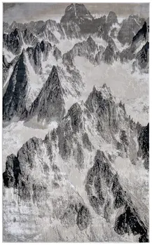 8' X 10' Black And Silver Abstract Area Rug