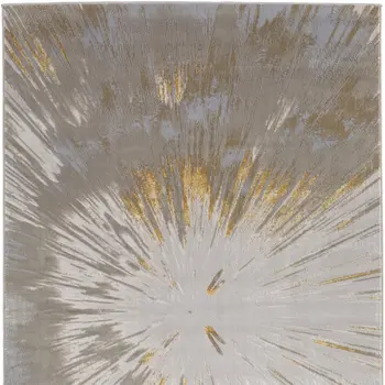 8' X 10' Gold And Silver Abstract Area Rug