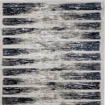 5' X 8' Gray And Black Abstract Distressed Area Rug